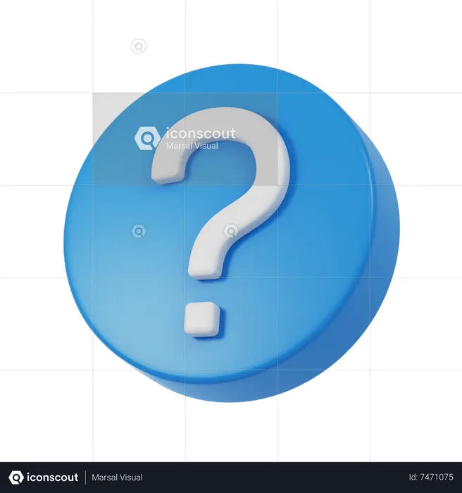 Question Mark 3D Icon download in PNG, OBJ or Blend format