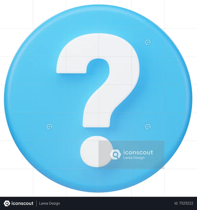 Question Mark 3D Icon download in PNG, OBJ or Blend format