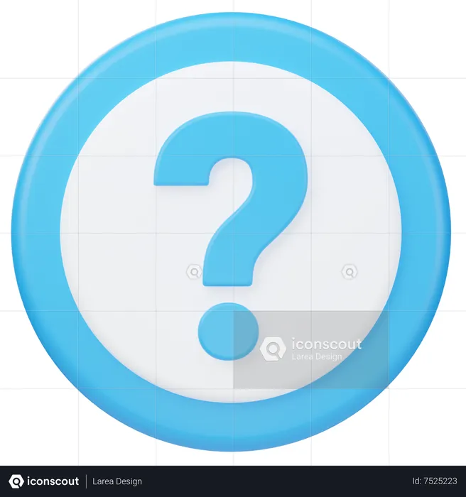 Question Mark 3D Icon download in PNG, OBJ or Blend format