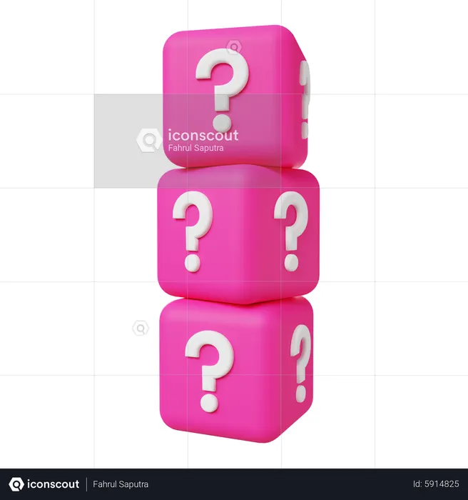 Question Mark Boxes Stack  3D Icon