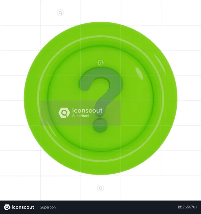 Question Mark Button  3D Icon
