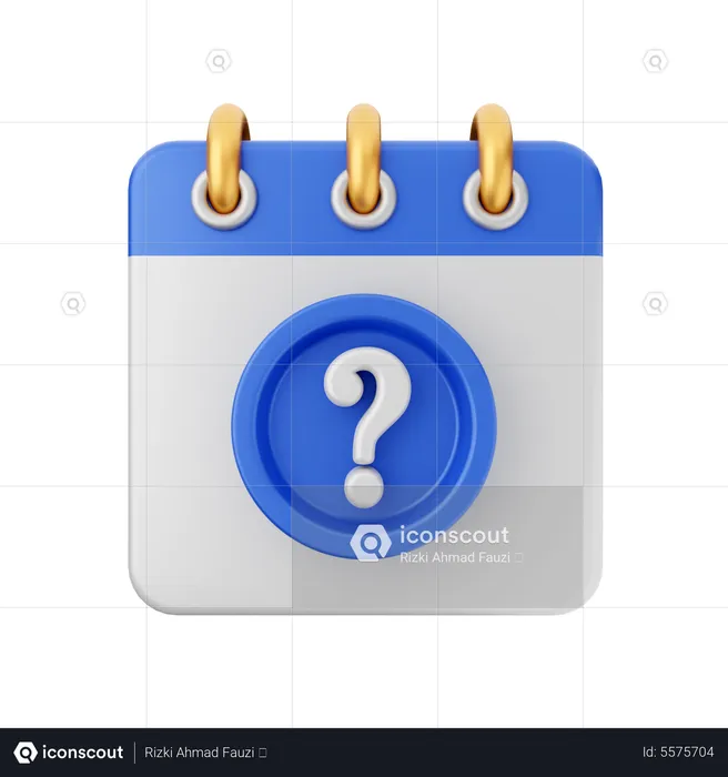 Question Mark Calendar  3D Icon