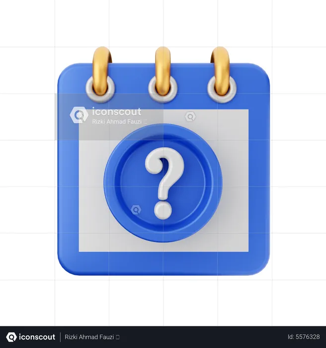 Question Mark Calendar  3D Icon
