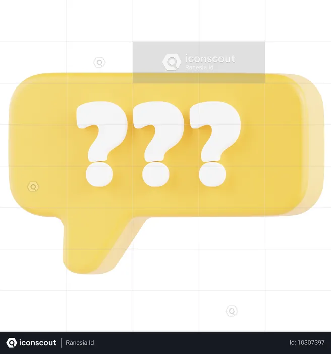 Question Mark Chat  3D Icon