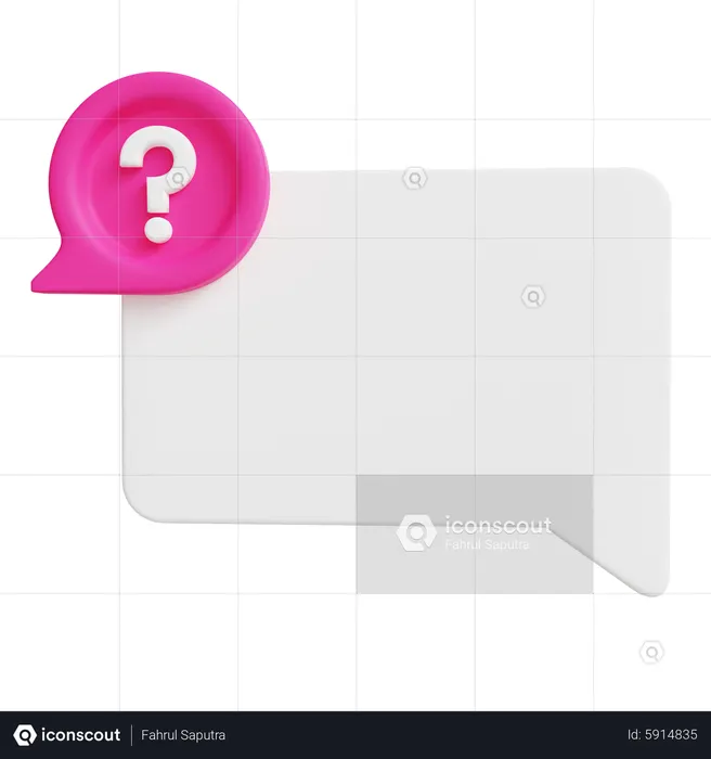 Question Mark Comment Bubble  3D Icon