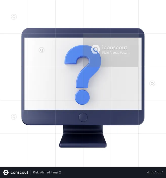 Question Mark Computer  3D Icon