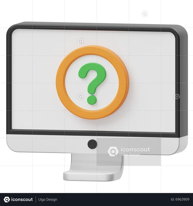 Question Mark Computer  3D Icon