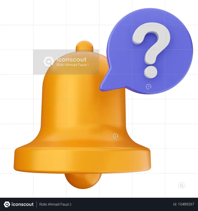 Question Notification Bell  3D Icon