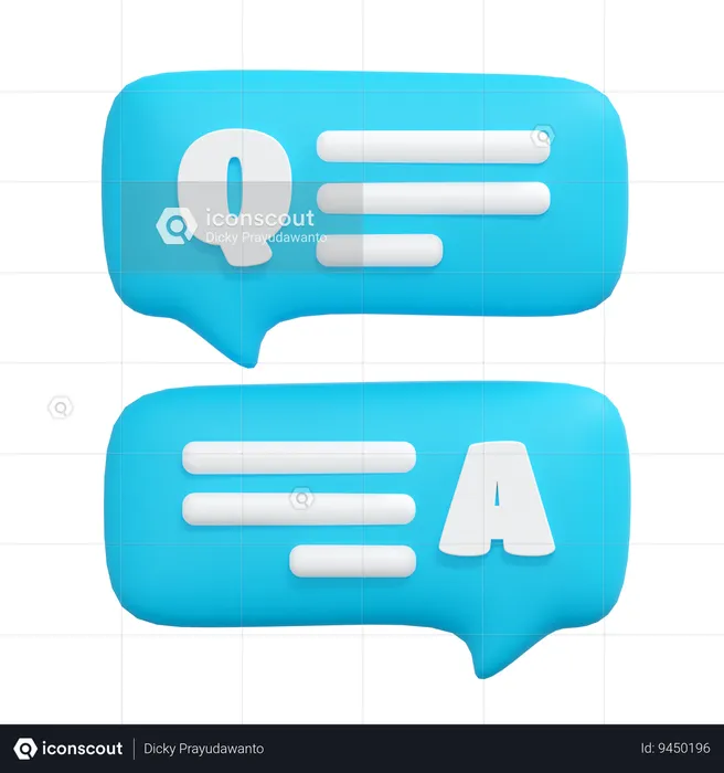 Questions and Answers  3D Icon