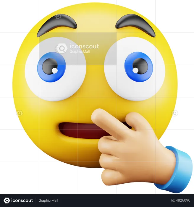 Quiet Shocked Hand Emoji Emoji 3D Icon