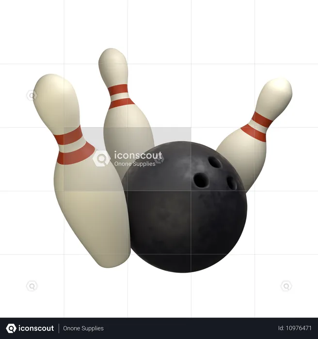 Quilles de bowling  3D Icon