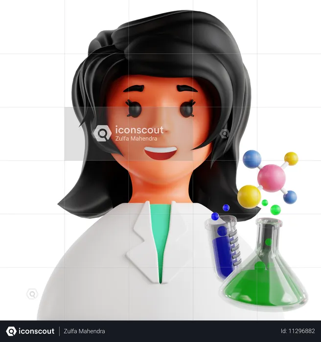 Mujer química  3D Icon