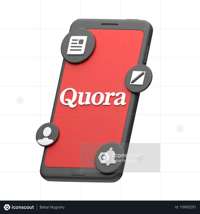 Quora sur smartphone Logo 3D Icon