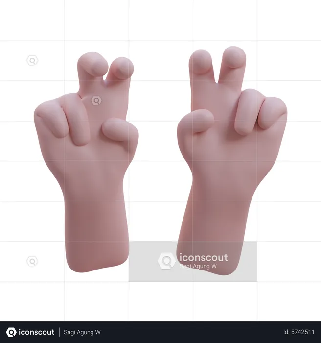 Quotation Mark Hand Gesture  3D Icon