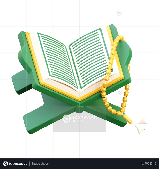 Quran Book Open  3D Icon