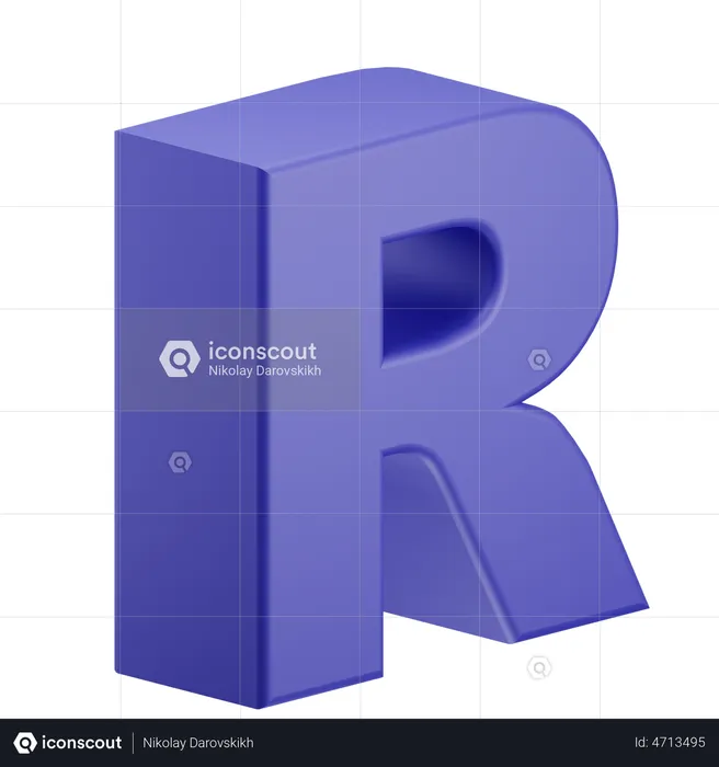 R Alphabet  3D Illustration