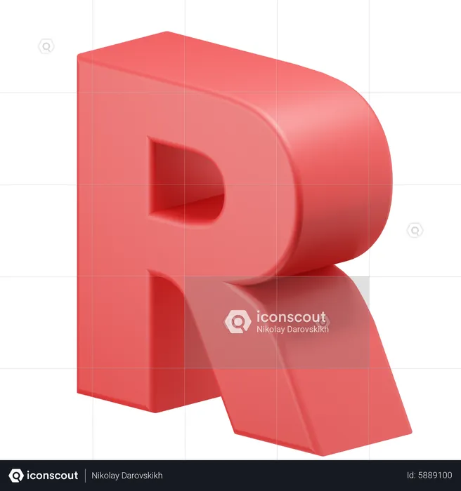 Alphabet mit R  3D Icon