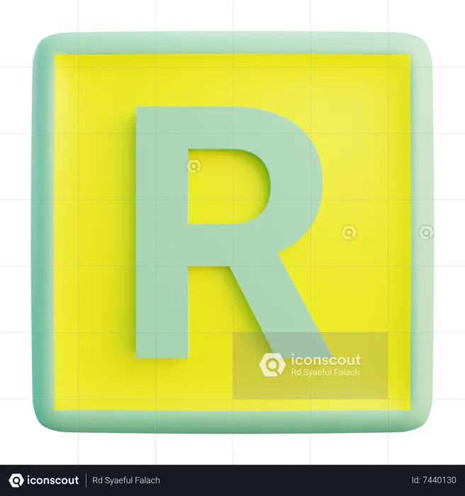 Buchstabe R  3D Icon