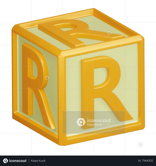 R letra do alfabeto  3D Icon