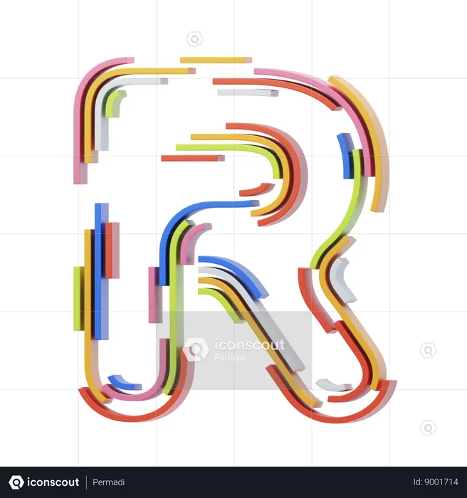 R Letter  3D Icon