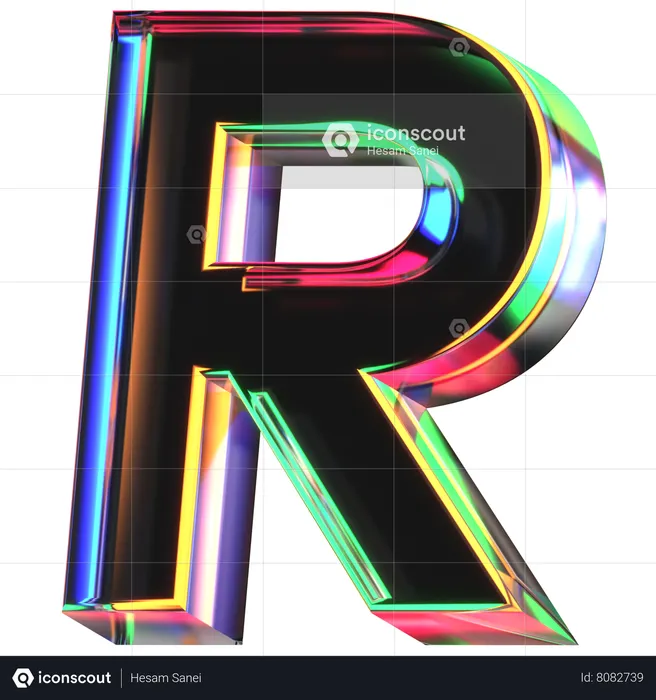 R Letter  3D Icon