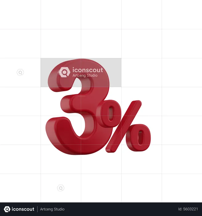 Rabatt 3%  3D Icon