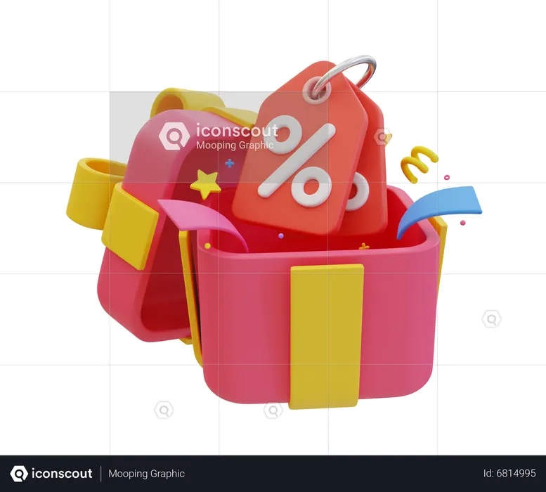 Rabatt förderung geschenk-box  3D Icon