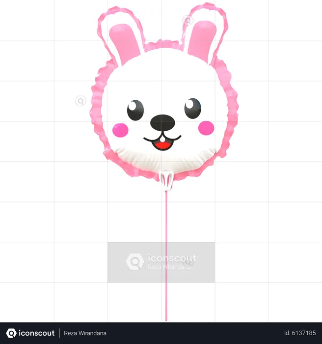Rabbit Balloon  3D Icon