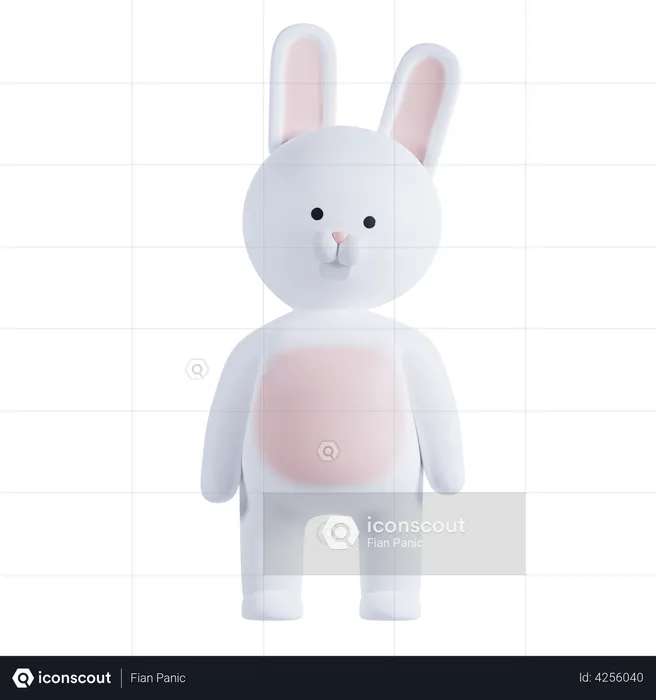 Rabbit Cute Pose  3D Illustration