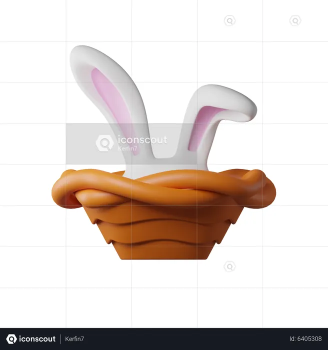 Rabbit Ears In Basket  3D Icon