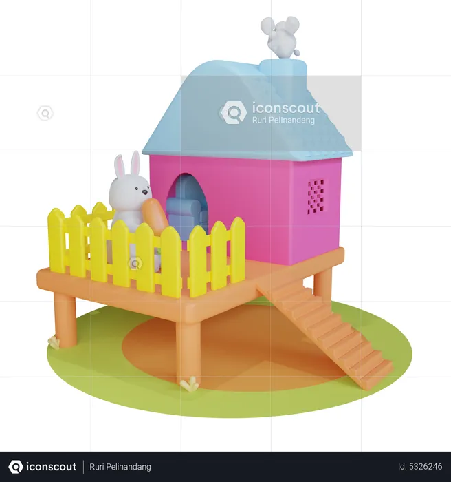 Rabbit House  3D Icon