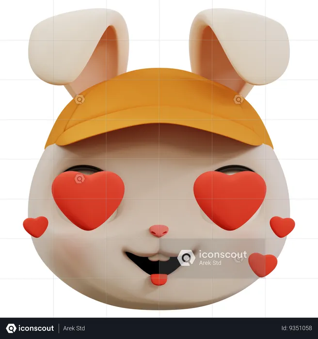 Rabbit Love Emoji Emoji 3D Icon