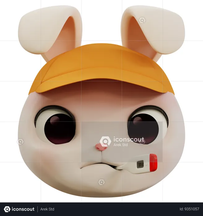 Rabbit Sick Emoji Emoji 3D Icon