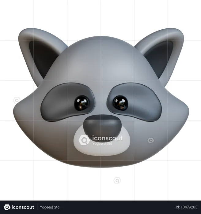 Raccoon Head  3D Icon