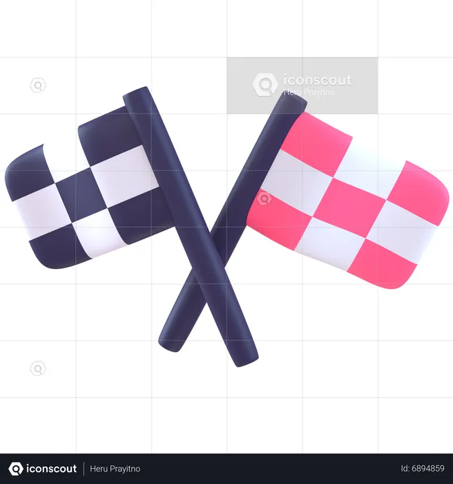 Racing Flag  3D Icon