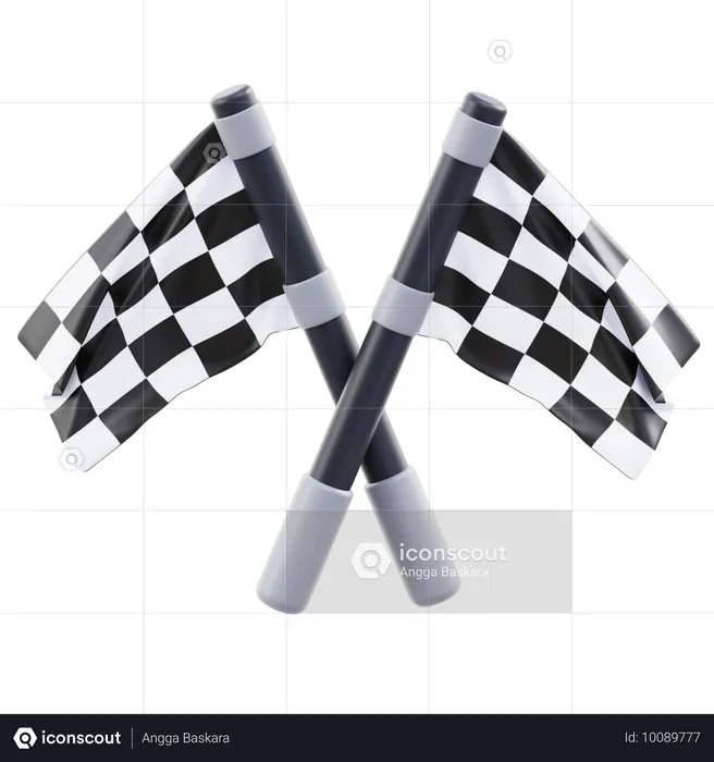 Racing Flag  3D Icon