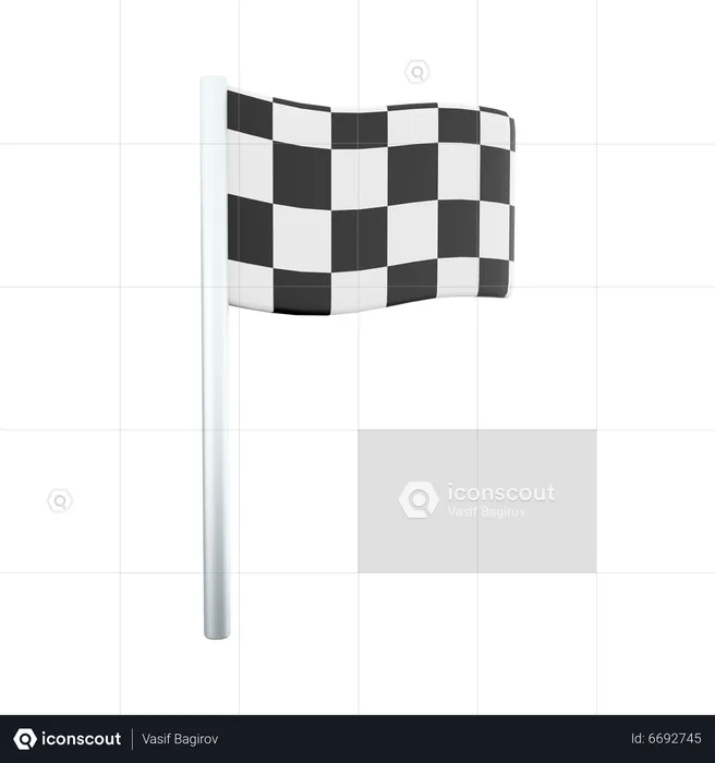 Racing Flag  3D Icon