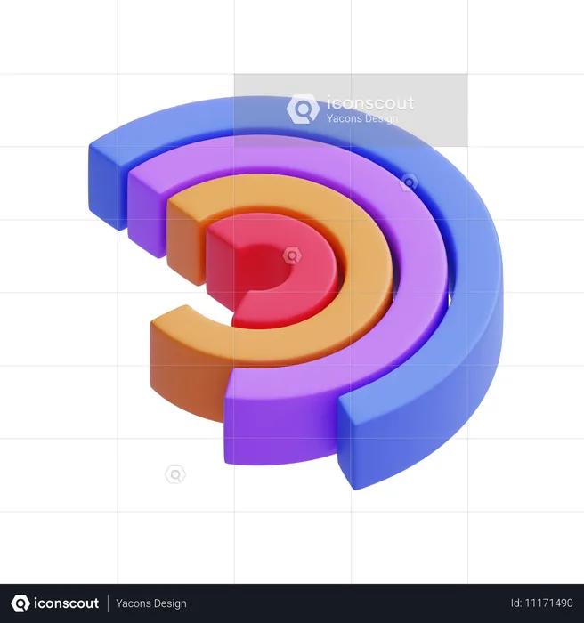 방사형 막대 차트  3D Icon