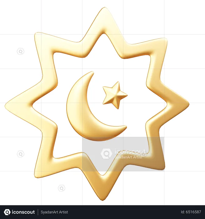 Rayon de lune étoile  3D Icon