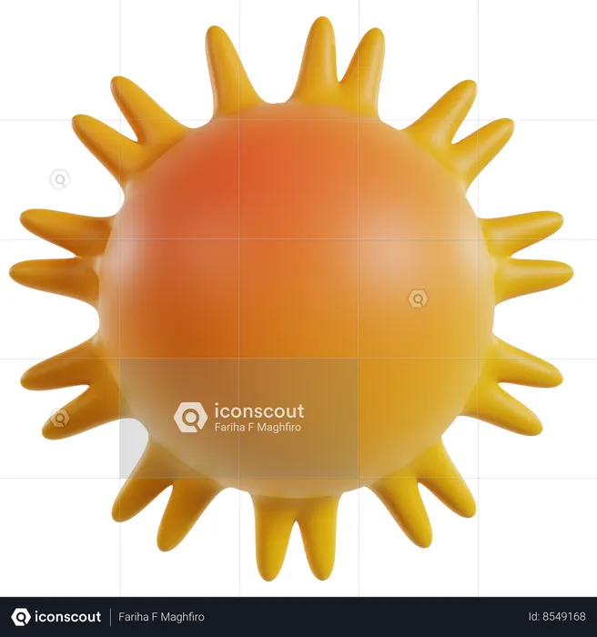 Radiant Sun Shape  3D Icon