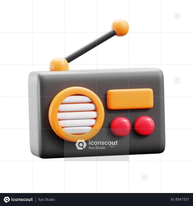 Rádio  3D Icon