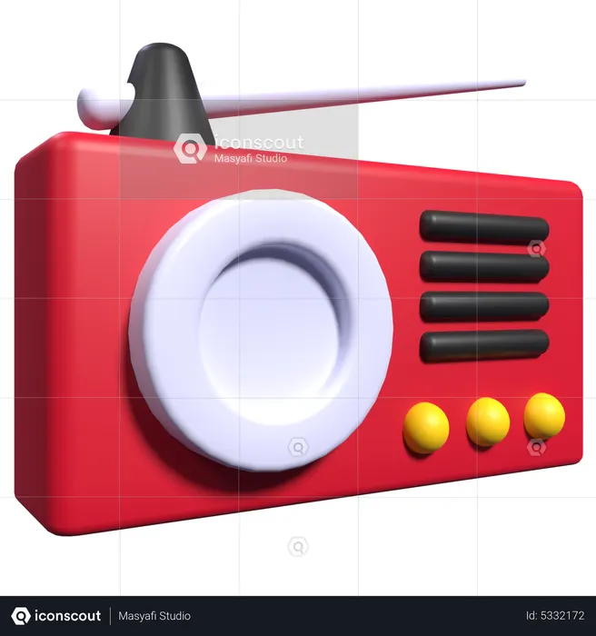 Radio  3D Icon