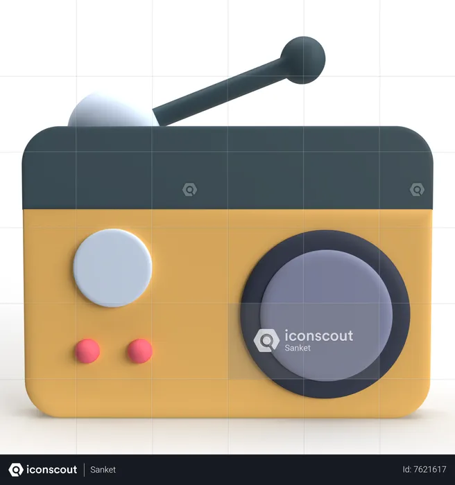 Radio  3D Icon