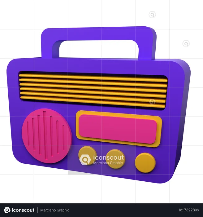 Radio  3D Icon