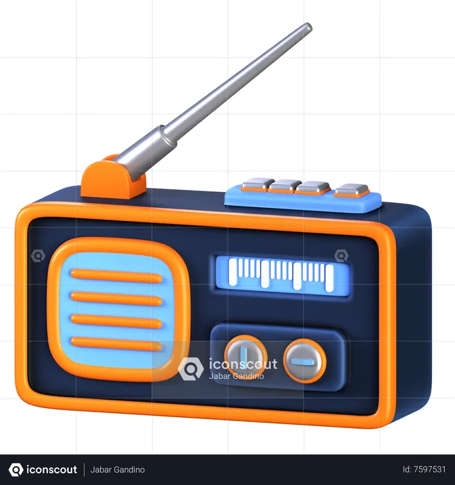 Radio  3D Icon