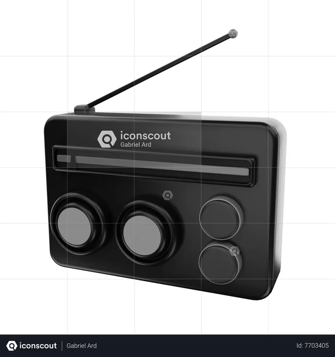 Rádio  3D Icon