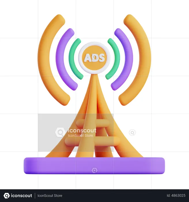 Radio Broadcast Advertisement  3D Icon