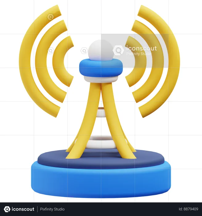 Radio Broadcast Signal  3D Icon