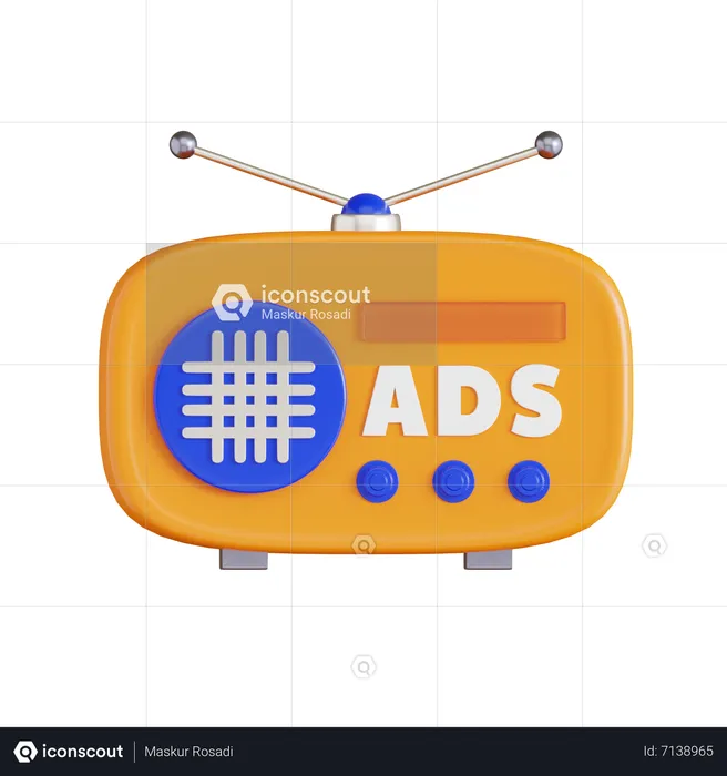 Publicité radiodiffusée  3D Icon