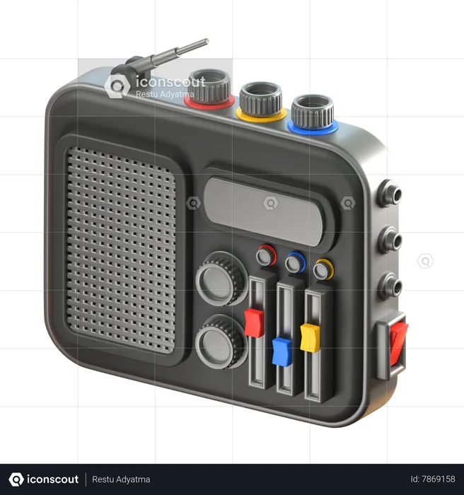 Podcast radio  3D Icon